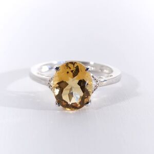 Brazilian Citrine 2.4 Carats Ring Sterling Silver Size 7